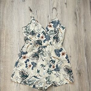 Tropical Floral Print Romper